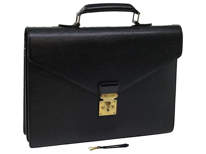 LOUIS VUITTON Epi Serviette Ambassador Business Bag Black M54412 LV Auth th4783 Leather  ref.1333368