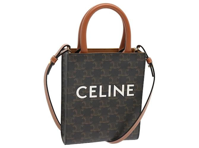 Céline CELINE Triomphe Canvas Minibar Tical Hippo Hand Bag PVC 2way Black Auth 70260A  ref.1333382