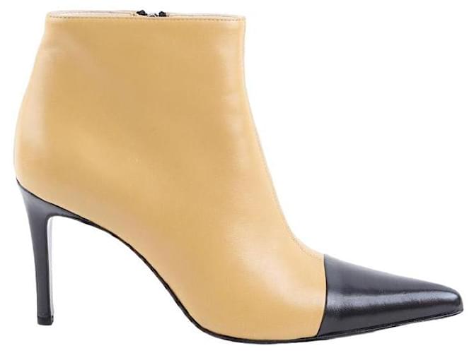 Chanel Leather boots Beige  ref.1333434