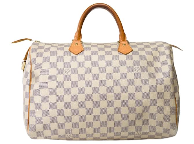 LOUIS VUITTON Speedy Bag in White Canvas - 101841 Cloth  ref.1333465