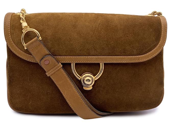 Gucci Shoulder Bag Vintage Brown Suede  ref.1333471