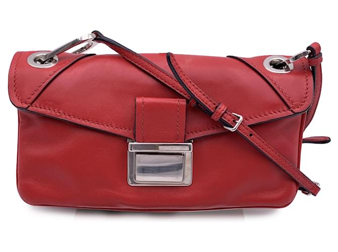 Miu Miu Shoulder Bag RR1926 Red Leather  ref.1333482