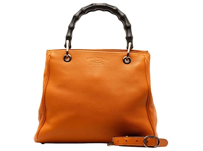 Gucci Bamboo Orange Leather  ref.1333651