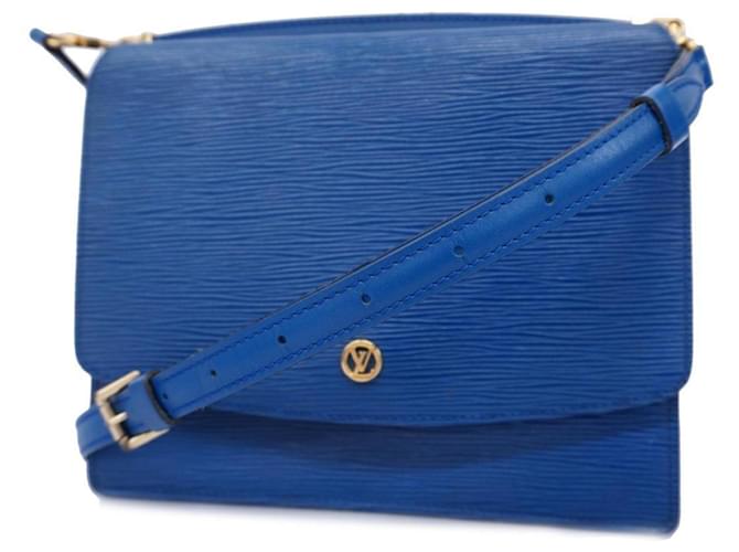 Louis Vuitton Grenelle Azul Couro  ref.1333669