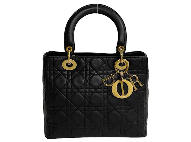 Dior Lady Dior Black Leather  ref.1333730