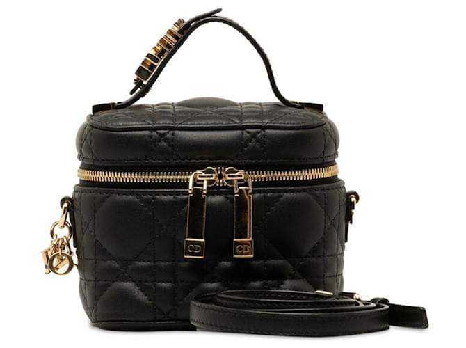 Dior Cannage Lady Black Leather  ref.1333734