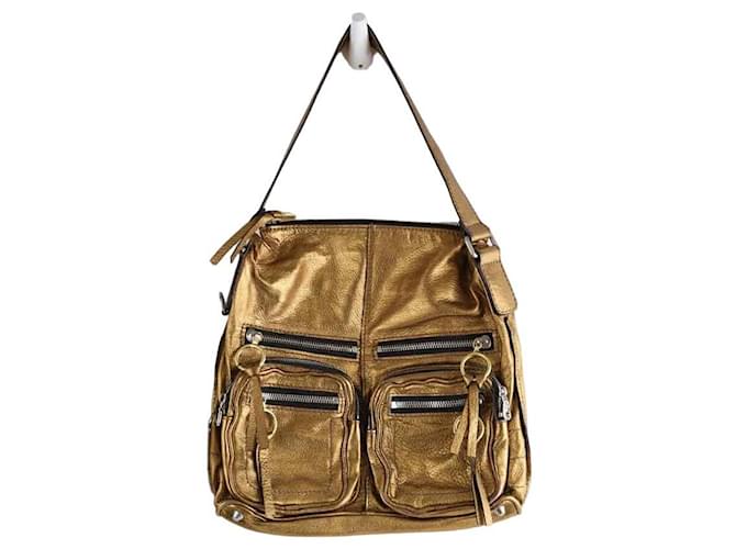 Chloé Leather shoulder handbag Golden  ref.1333886