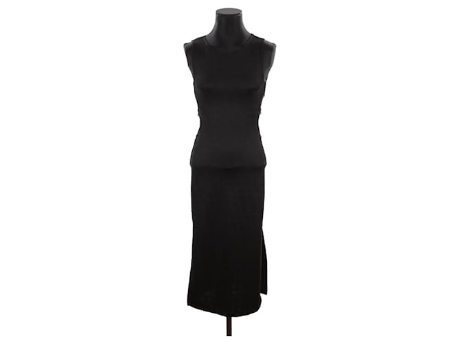 Sandro Black dress Polyester  ref.1333901