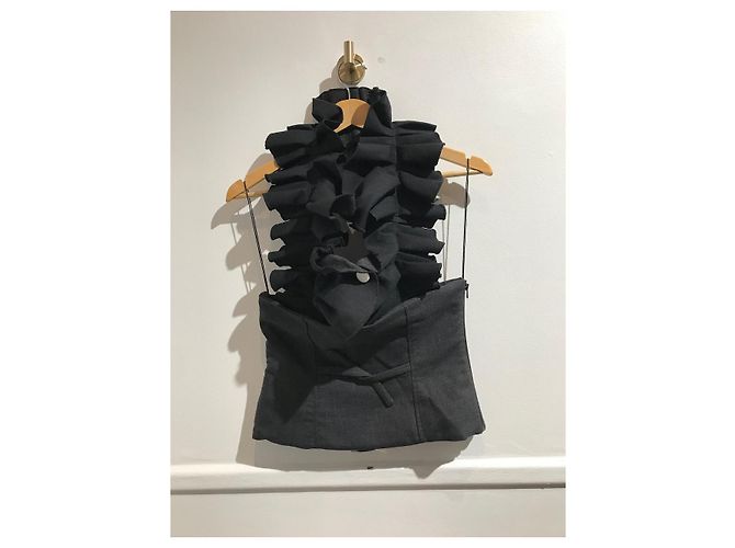 JACQUEMUS Top T.FR 38 Lana Nero