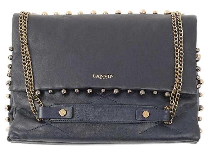 LANVIN  Handbags   Leather Navy blue  ref.1333955