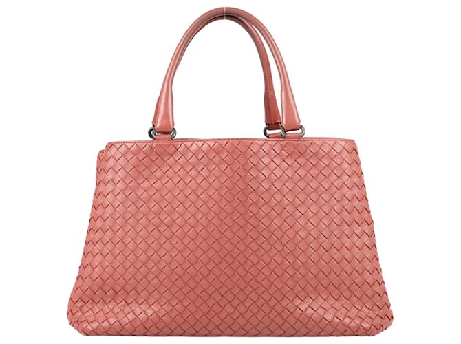 Bottega Veneta  Brick Pink Intrecciato Leather Tote With mirror  ref.1333997