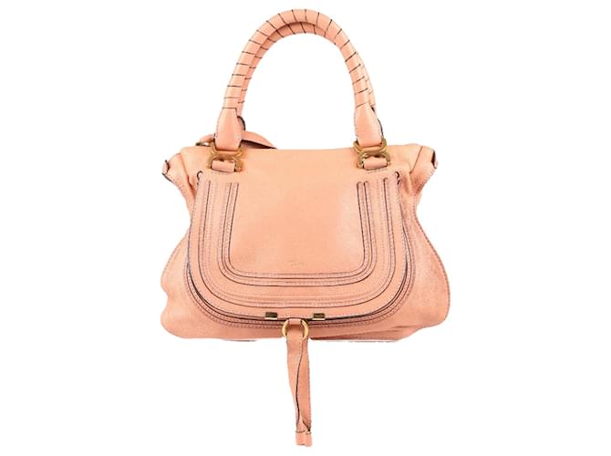Chloé Chloe Marcie Leather Medium Satchel Bag in Salmon Pink  ref.1333998