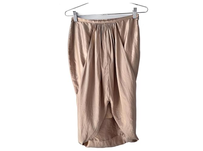 Emporio Armani Giorgio Armani Gold Silk Skirt Silvery  ref.1334011