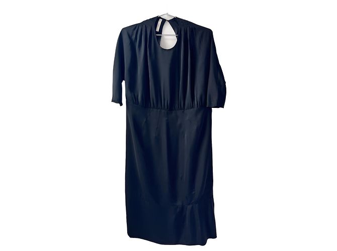 Vestido negro con espalda abierta de Prada Plata
