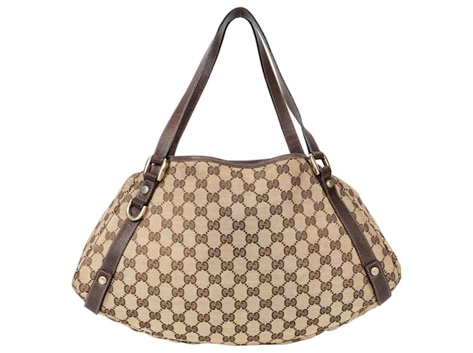 Gucci GG Monogram Abbey Shopper Bag Brown Cloth  ref.1334037