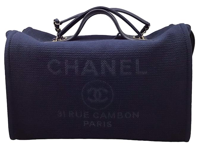 Chanel Deauville Azul marinho Lona  ref.1334051