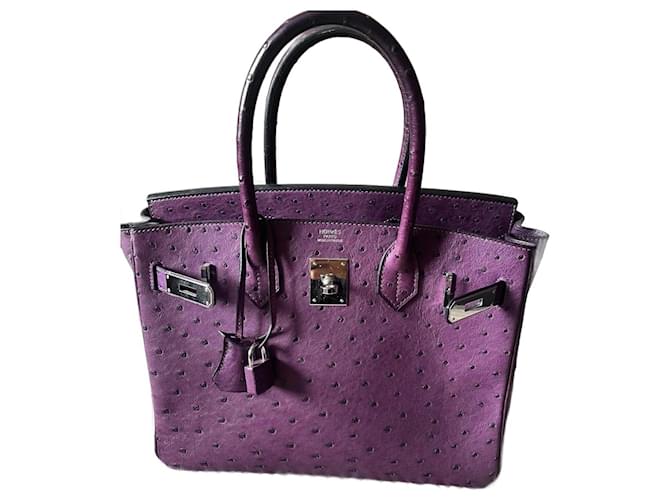 Hermès Birkin 30 ostrich leather Purple  ref.1334059
