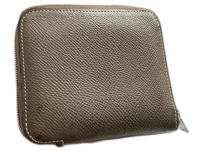Silk In Hermès Silk wallet Grey Light brown Silver hardware