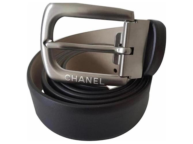 Chanel CEINTURE HOMME EN CUIR DE VEAU NOIR/TAILLE95/ NEUVE JAMAIS SERVIE  ref.1334173