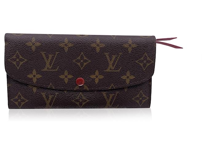 Louis Vuitton Monogram Canvas Emilie Continental Wallet Red Brown Cloth  ref.1334195