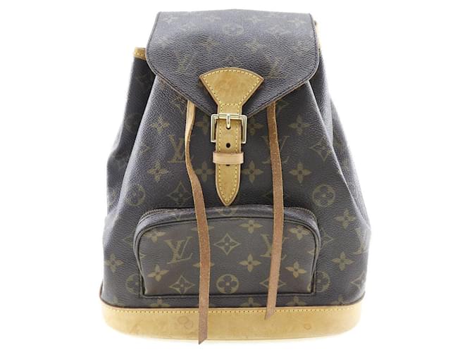 Louis Vuitton Montsouris MM Canvas Backpack M51136 in fair condition Cloth  ref.1334240