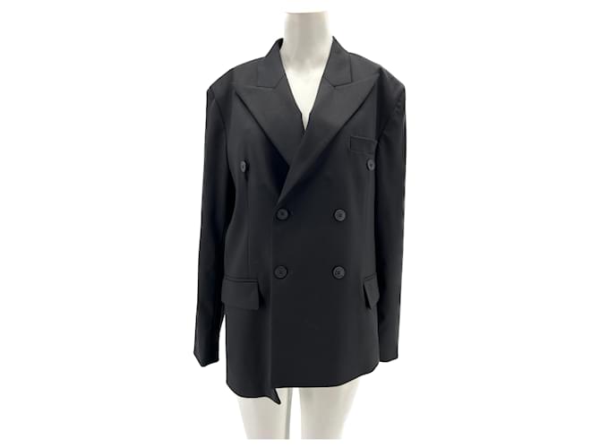 Autre Marque NON SIGNE / UNSIGNED  Jackets T.International L Wool Black  ref.1334258