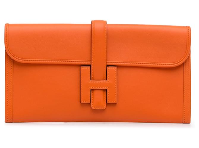 Hermès Orange Swift Jige Elan 29 Leather Pony-style calfskin  ref.1334320