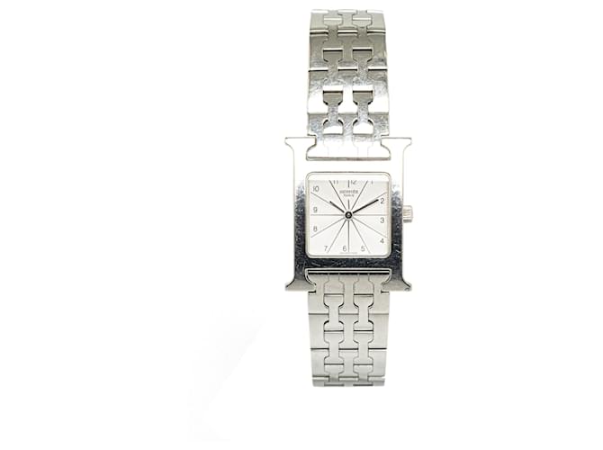 Relógio Hermès Prata Quartzo Aço Inoxidável Heure H Metal  ref.1334328