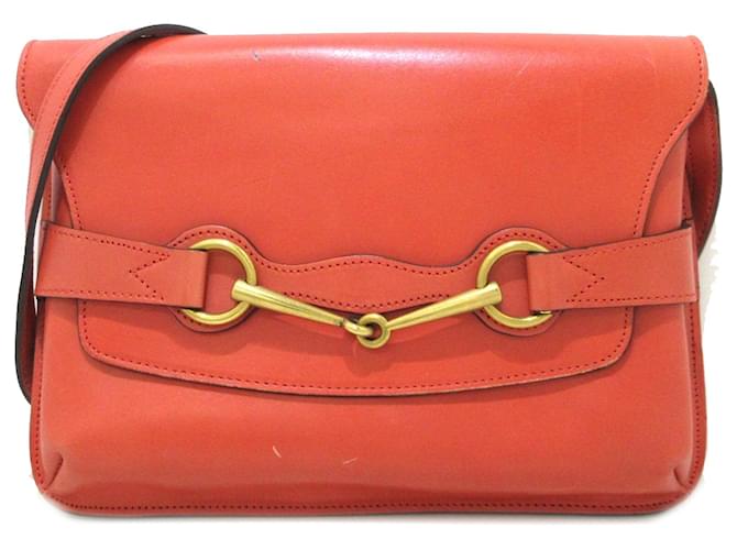 Gucci – Umhängetasche „Bright Bit“ in Orange Leder Kalbähnliches Kalb  ref.1334337