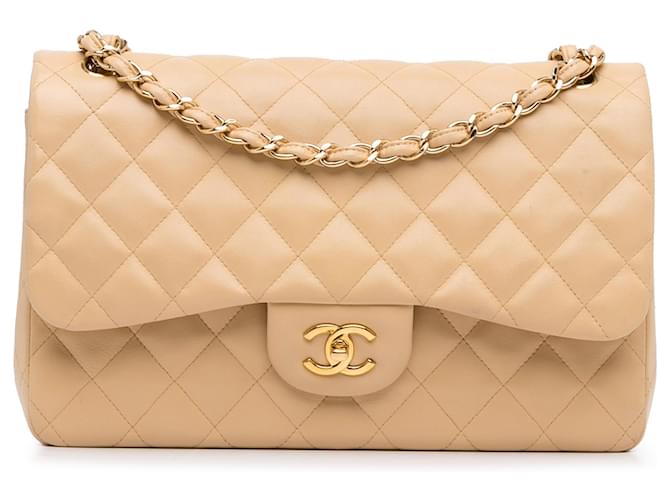 Chanel Brown Jumbo Classic Lambskin Double Flap Leather  ref.1334360