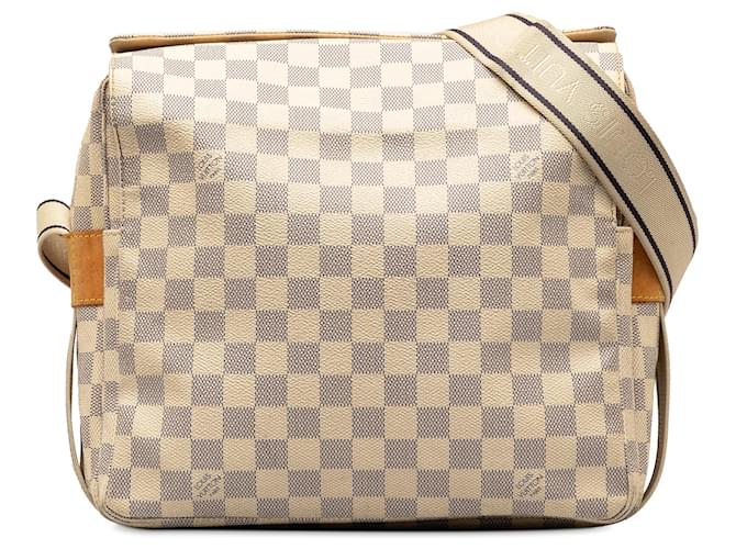 Louis Vuitton Blanco Damier Azur Naviglio Lienzo  ref.1334389