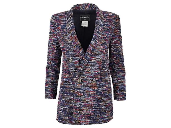Chanel Giacca in tweed con paillettes e bottoni CC Multicolore  ref.1334409