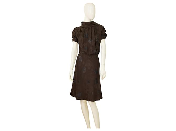 Dsquared2 Dresses Brown Silk  ref.1334518