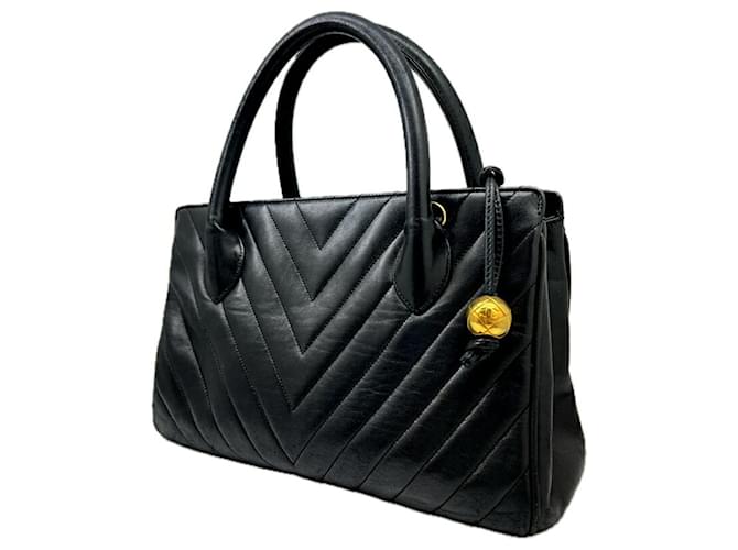 Timeless Chanel V-Stich Black Leather  ref.1334638