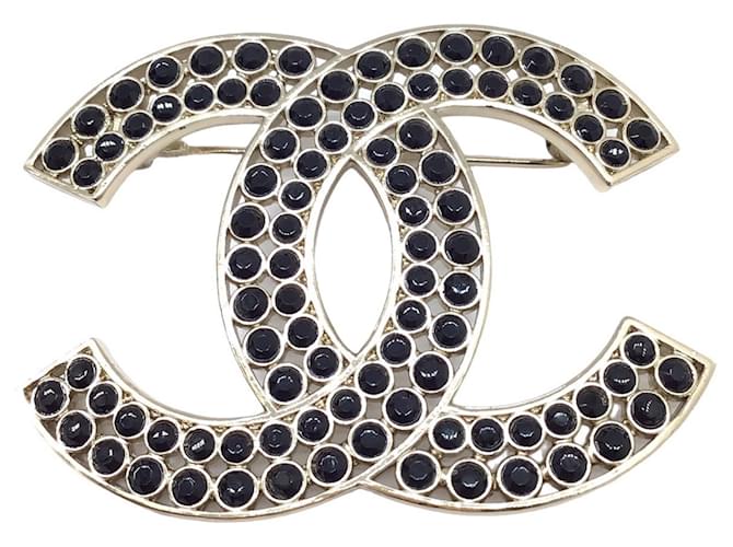 Classique Chanel COCO Mark Plaqué or Noir  ref.1334639