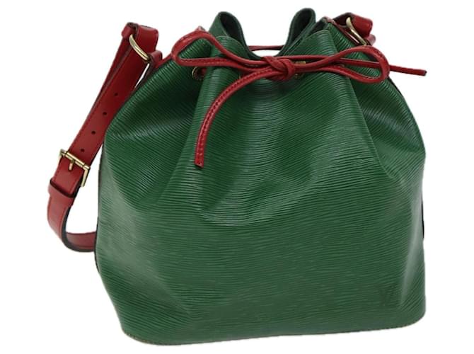 LOUIS VUITTON Epi Petit Noe Shoulder Bag Bicolor Green Red M44147 LV Auth 70552 Leather  ref.1334654