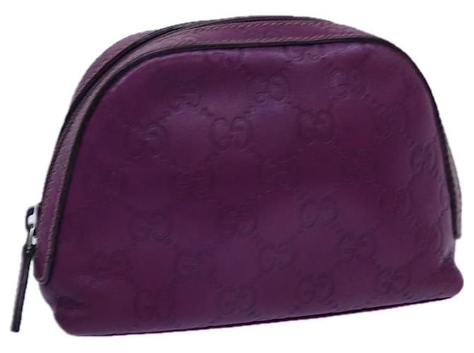 GUCCI Guccissima GG Canvas Pouch Leather Purple 272366 Auth hk1243  ref.1334677