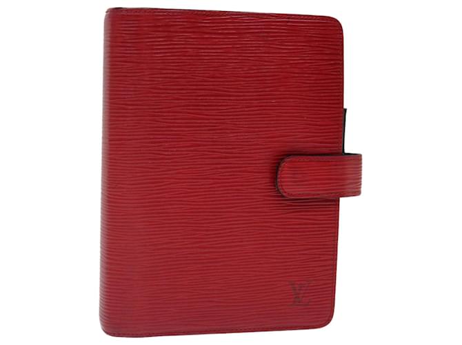 LOUIS VUITTON Epi Agenda MM Day Planner Cover Red R20047 LV Auth 70297 Leather  ref.1334700