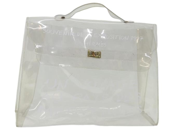 Hermès HERMES Vinyl Kelly Hand Bag Vinyl Clear Auth 70651  ref.1334765