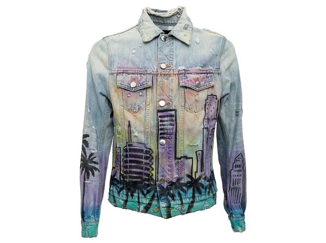 Giacca di jeans "Hollywood" invecchiata Amiri Multicolore