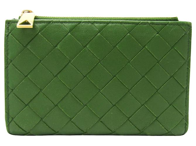 Bottega Veneta Intrecciato Verde Couro  ref.1335143