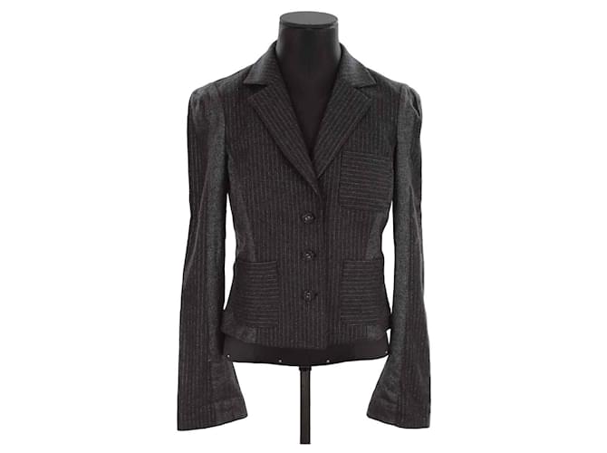 Diane Von Furstenberg Blazer de lana Gris antracita  ref.1335249