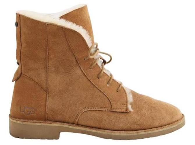 Ugg Suede Lace Up Boots Brown Deerskin  ref.1335250