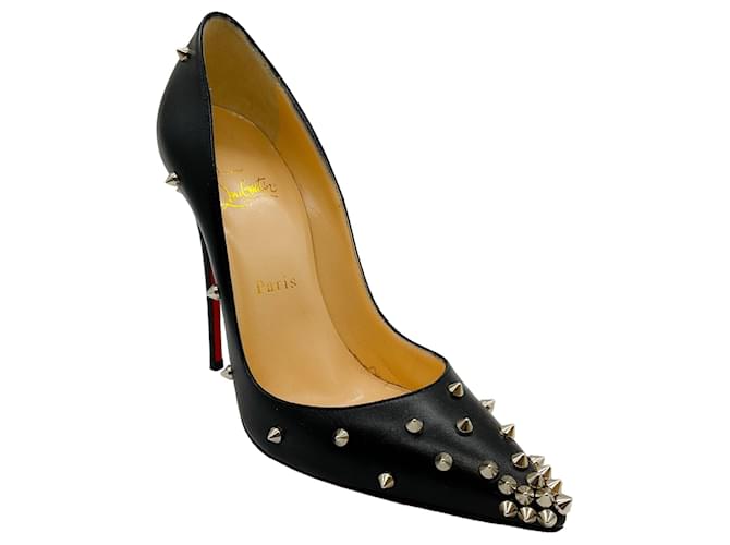 Autre Marque Christian Louboutin Degraspike de couro preto 120 Bombas  ref.1335325