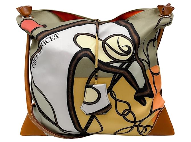 Autre Marque Hermes 2013 Bolsa Coup de Fouet Silky City Multicor Lona  ref.1335331