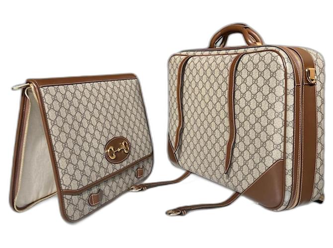 Gucci GG briefcase Beige Leather  ref.1335361