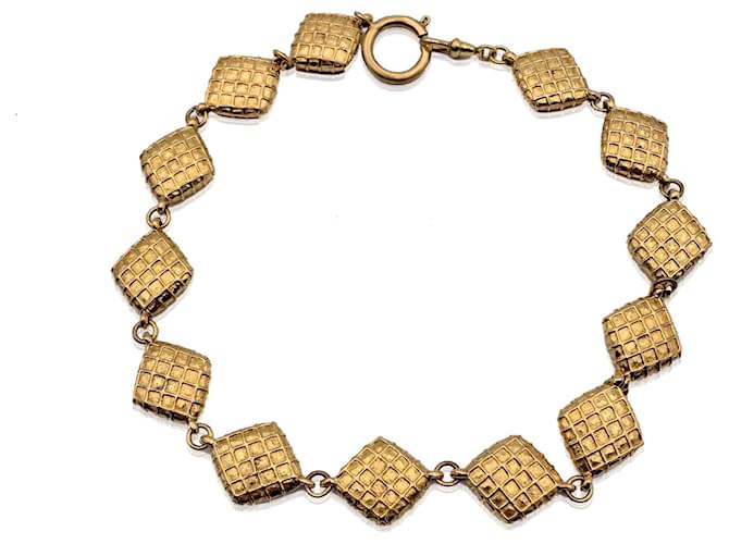 Chanel Collier collier matelassé en métal doré vintage  ref.1335462
