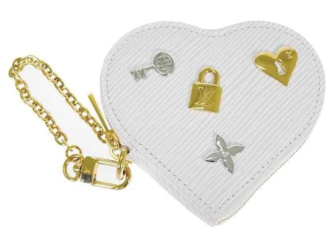 Louis Vuitton Love Lock Coração Bolsa de moedas de couro Bolsa para moedas M63996 Em uma boa condição  ref.1335485