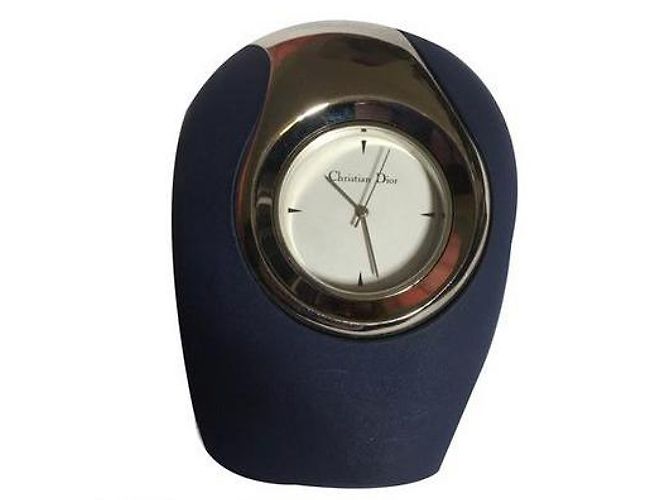 Christian Dior Steel Desk Clock Blue