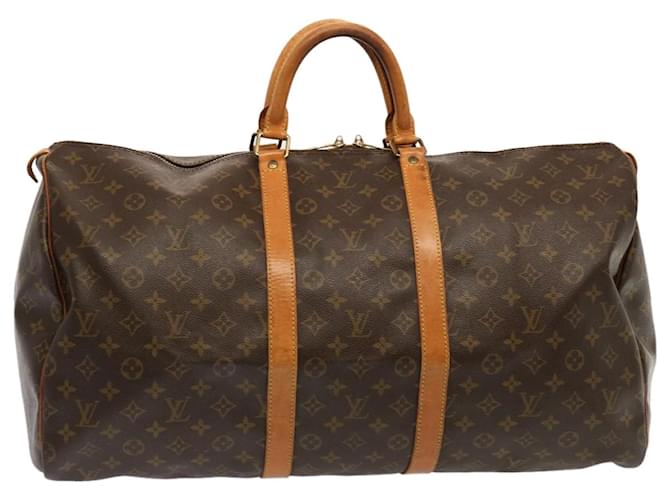 Louis Vuitton Monogram Keepall 55 Borsa Boston M41424 LV Auth yk11629 Monogramma Tela  ref.1335796